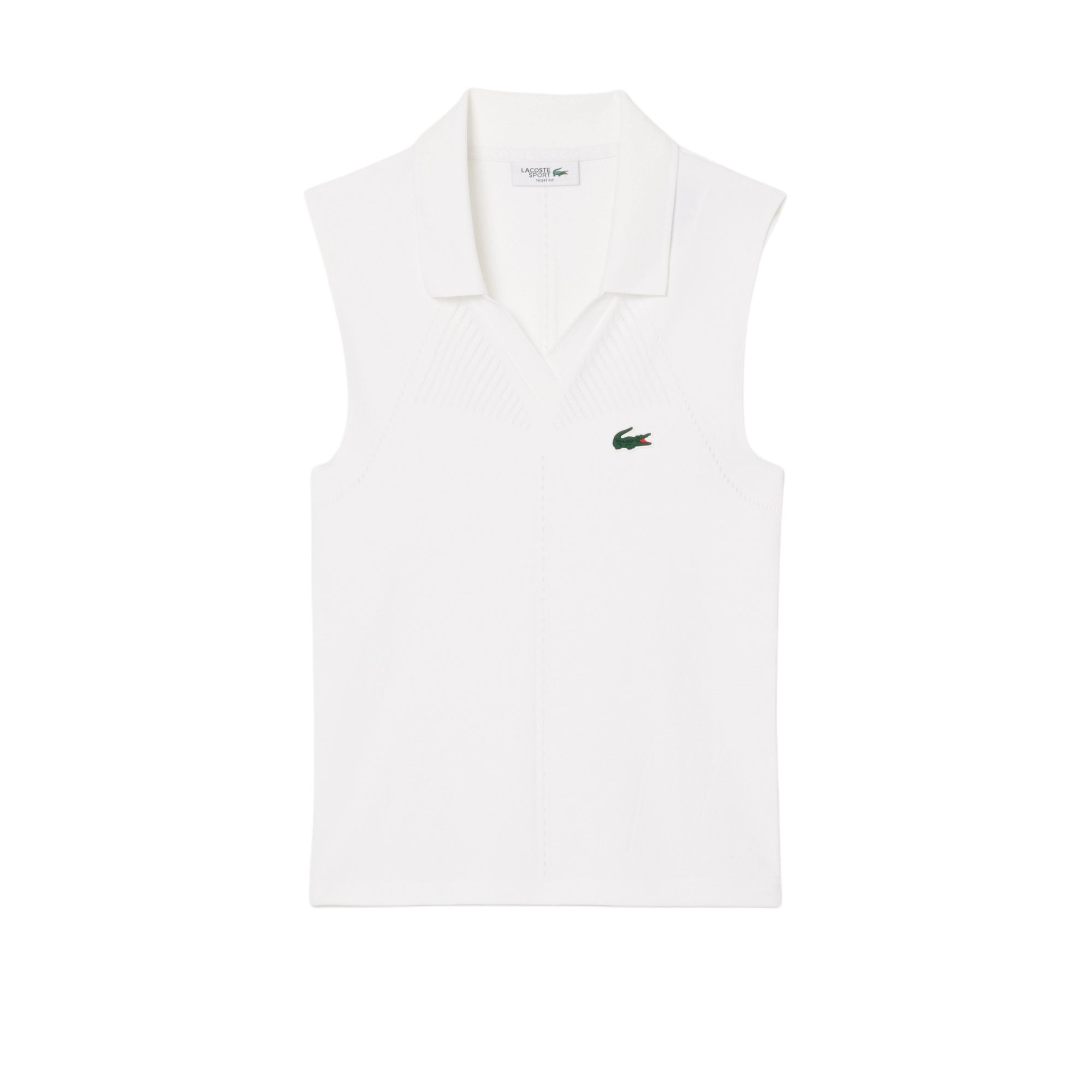 Рубашка-поло V neck Logo appliqué Top LACOSTE, светло-голубой — фото 4