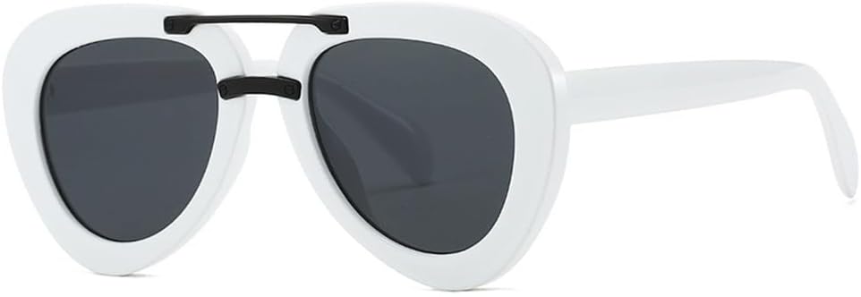 

Мужские солнцезащитные очки с двойной перемычкой, модные градиентные оттенки, защита от УФ-излучения UV400; женские солнцезащитные очки в трендовом сине-зеленом цвете TKKTLLT, White Grey