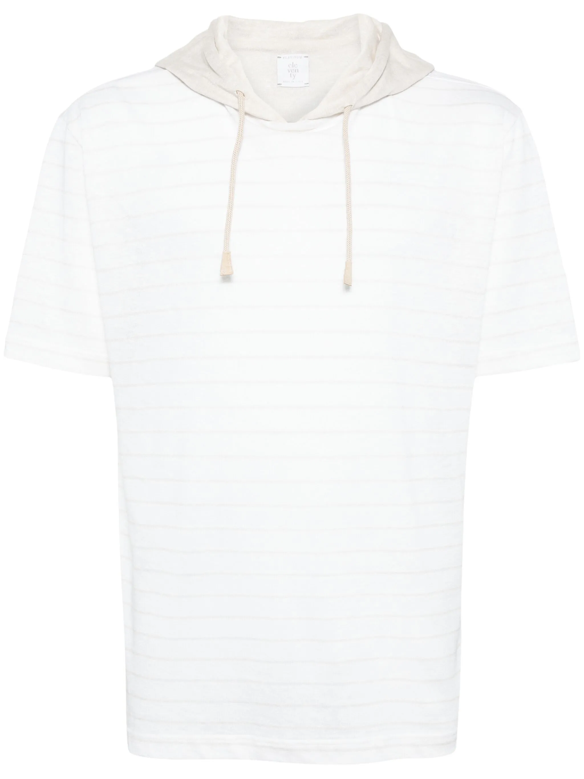 

Полосатая футболка с капюшоном Eleventy, белый