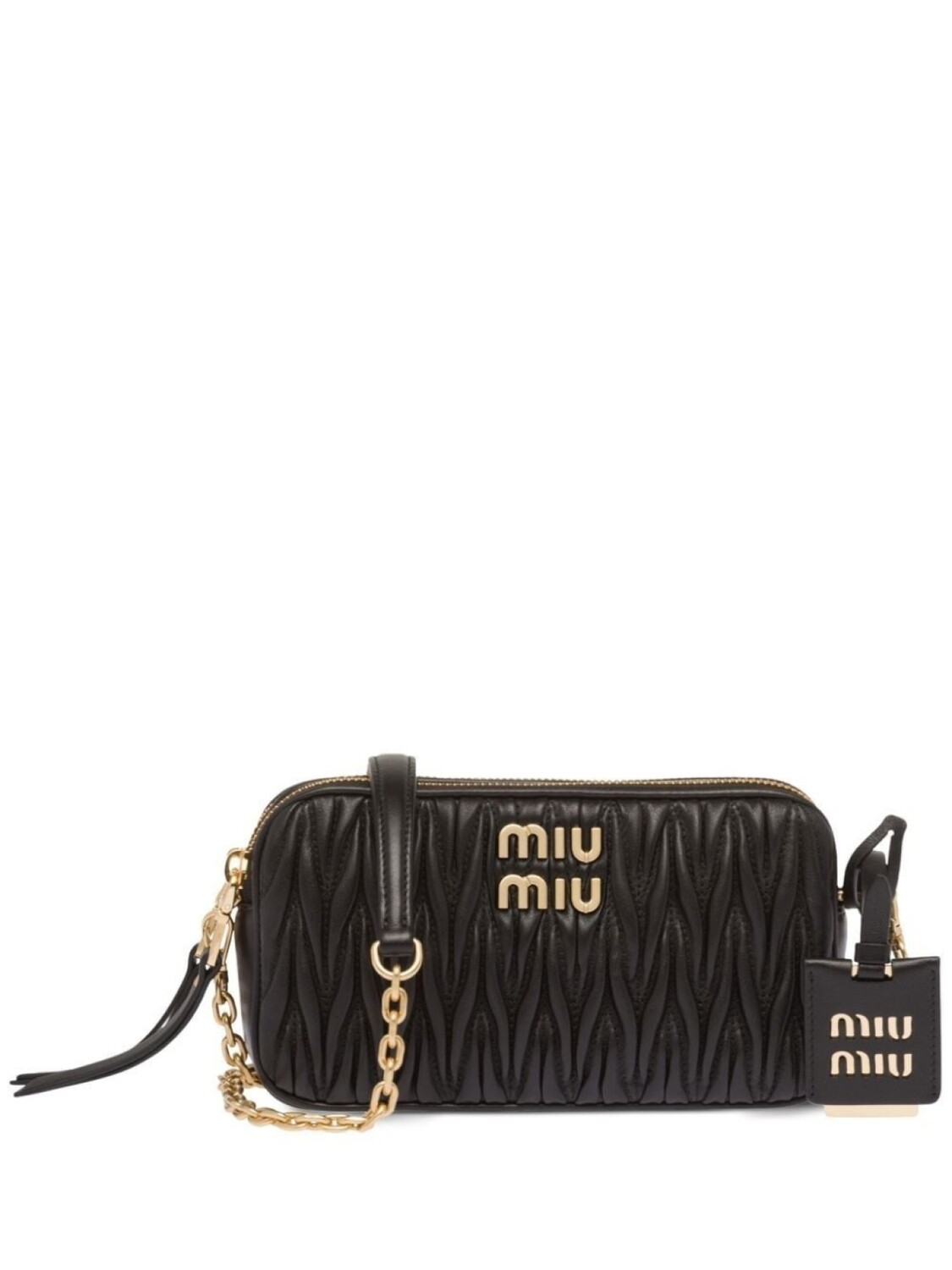 

Стеганая мини-сумка Miu Miu, черный