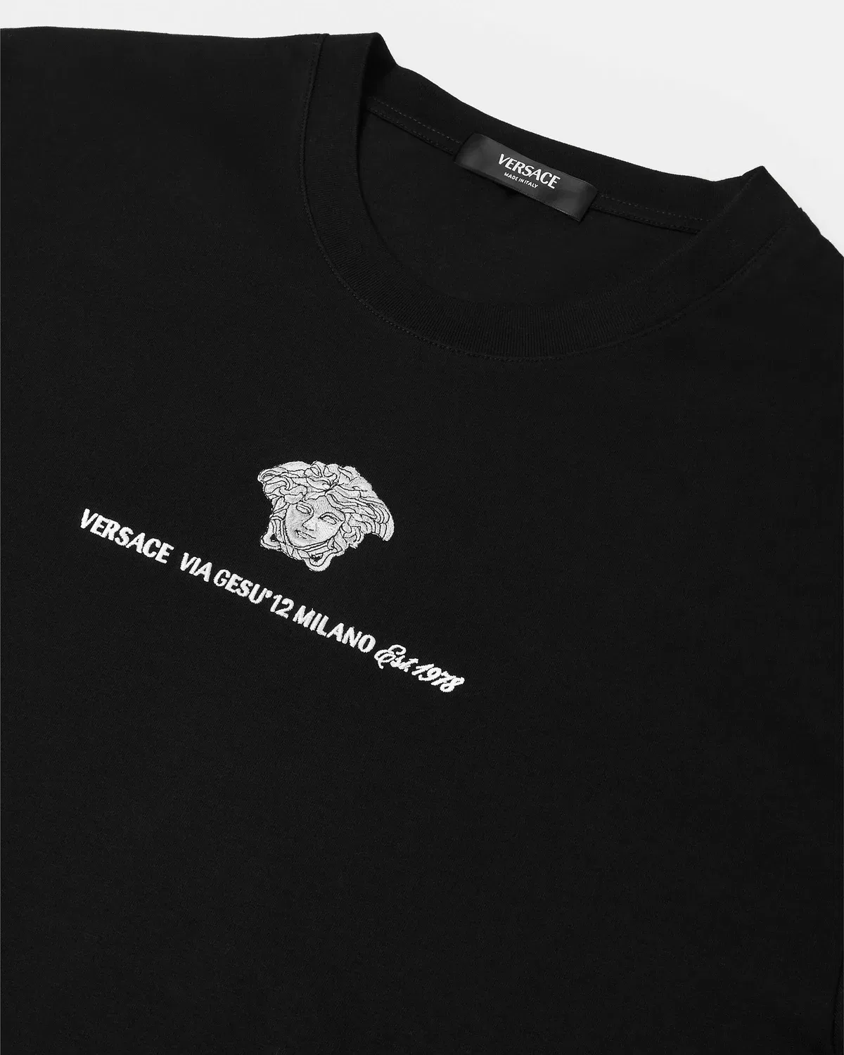 Футболка Milano с вышитой Медузой VERSACE, черный — фото 2
