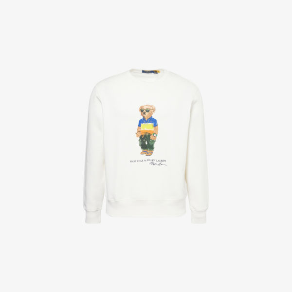 

Свитшот Polo Ralph Lauren из хлопкового джерси с принтом медведя, белый