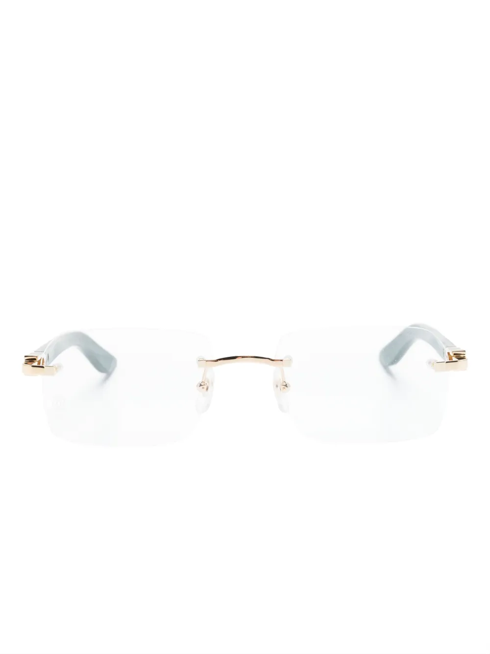 

Солнцезащитные очки в безободковой оправе Cartier Eyewear, серый
