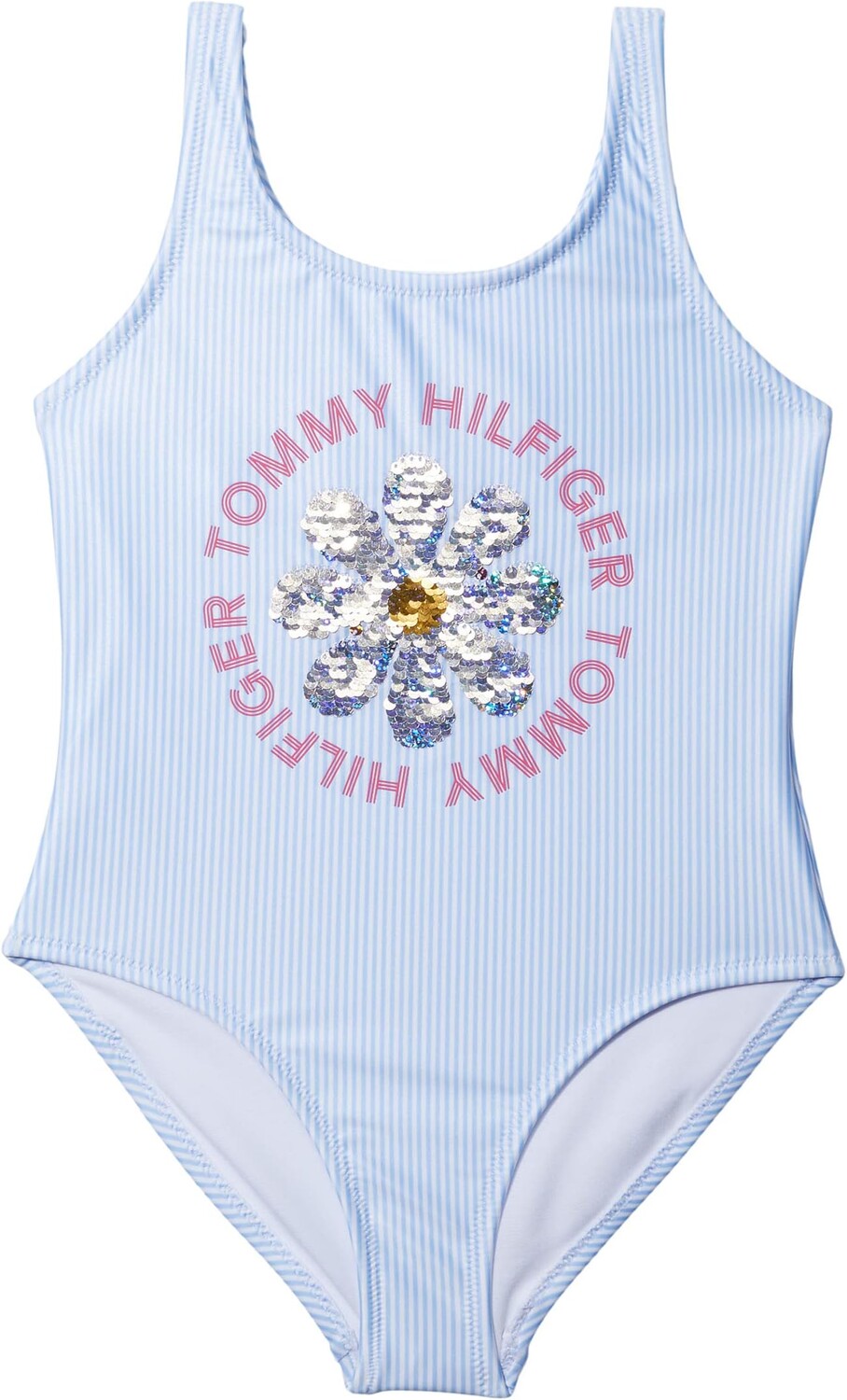 

Купальник Tommy Hilfiger Kids Daisy Sequin One-Piece, цвет Blue Bell