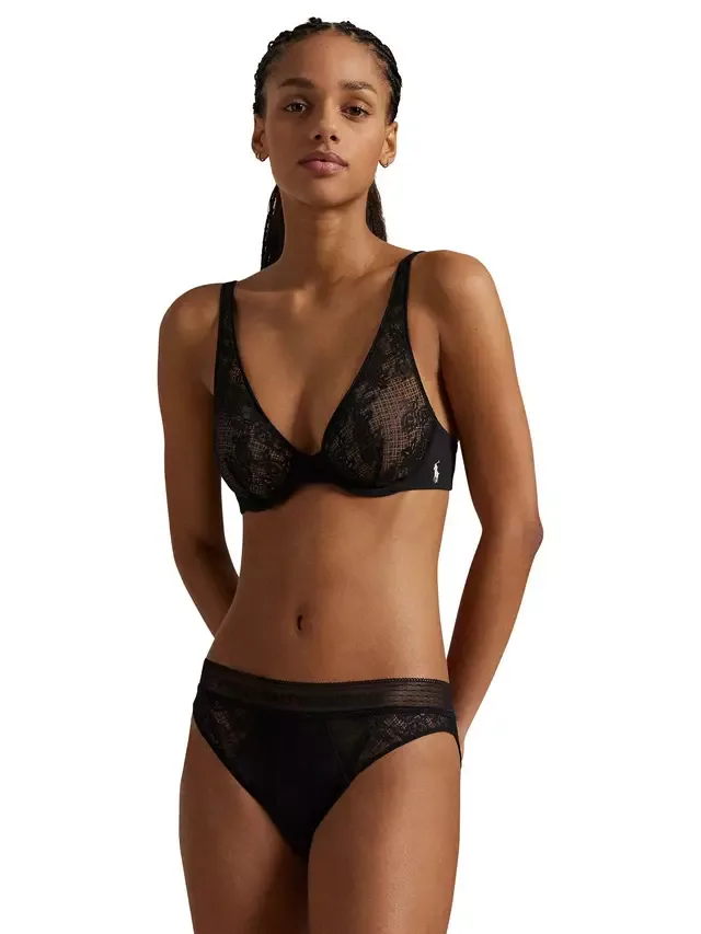 Бюстгальтер Polo Love Lace Plunge Bra, цвет оникс Ralph Lauren