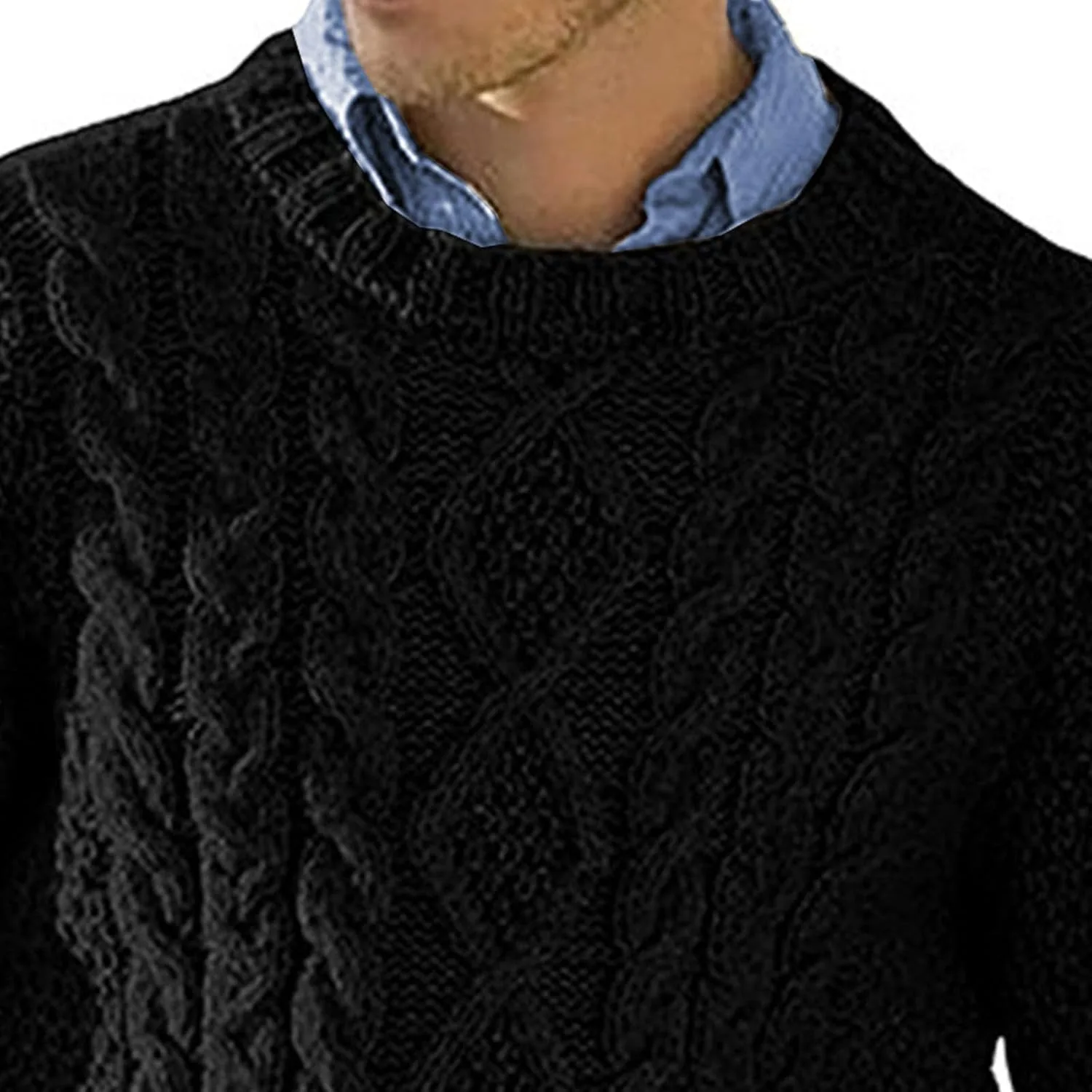 Теплый зимний свитер для мужчин Slim Fit — фото 3