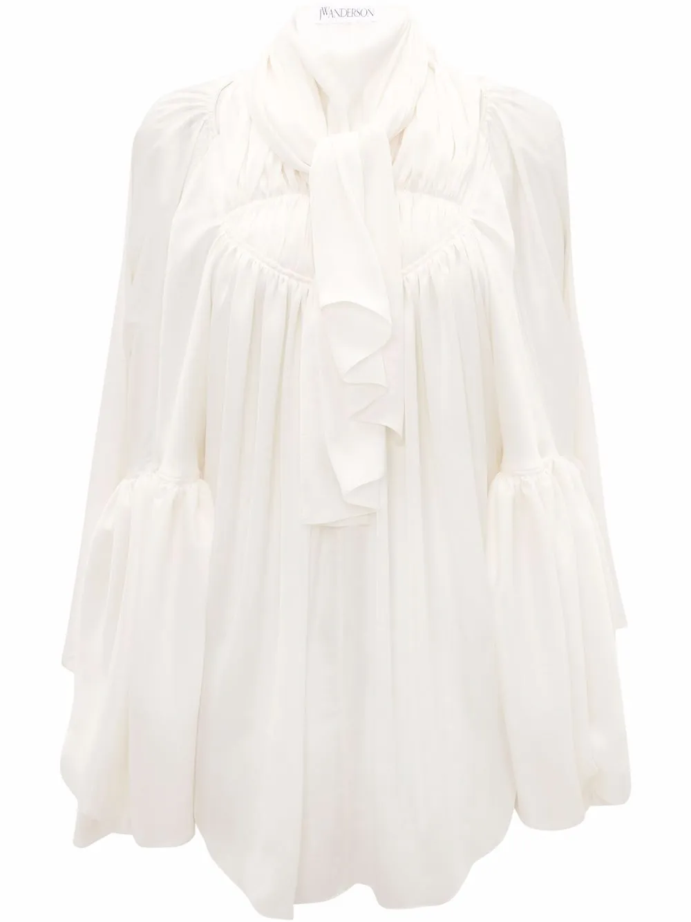 

Блузка со сборками и воротником-хомутом Jw Anderson, белый