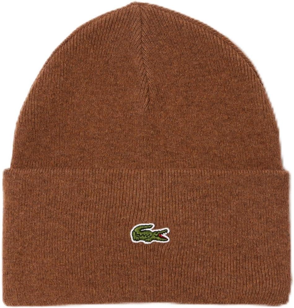 

Мужская шерстяная шапка-бини Lacoste с манжетами, Brown