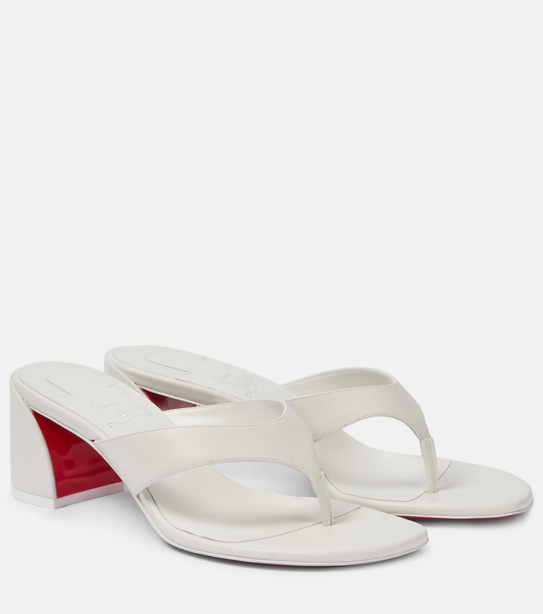 Женские кожаные сандалии Janetonga 55 на ремешках Christian Louboutin, белый