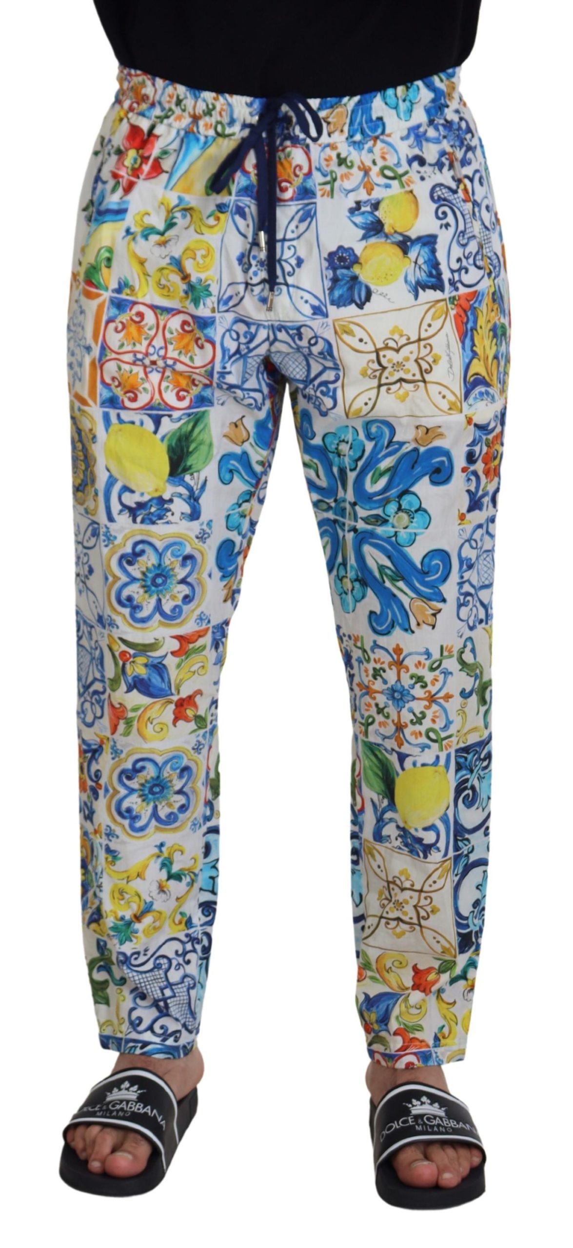 

Разноцветные хлопковые брюки-клеш Dolce & Gabbana