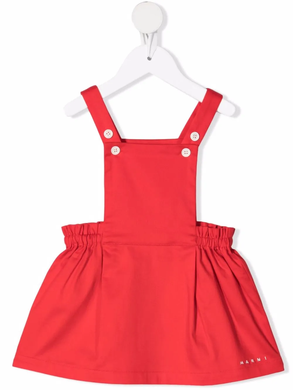 

Расклешенное платье без рукавов с логотипом Marni Kids, красный