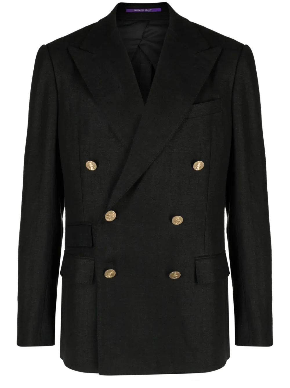 

Двубортный пиджак с заостренными лацканами Ralph Lauren Purple Label, черный