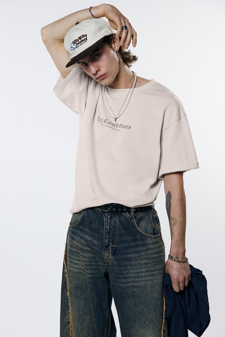 

Футболка с глубокими резными корнями Pull And Bear, белый