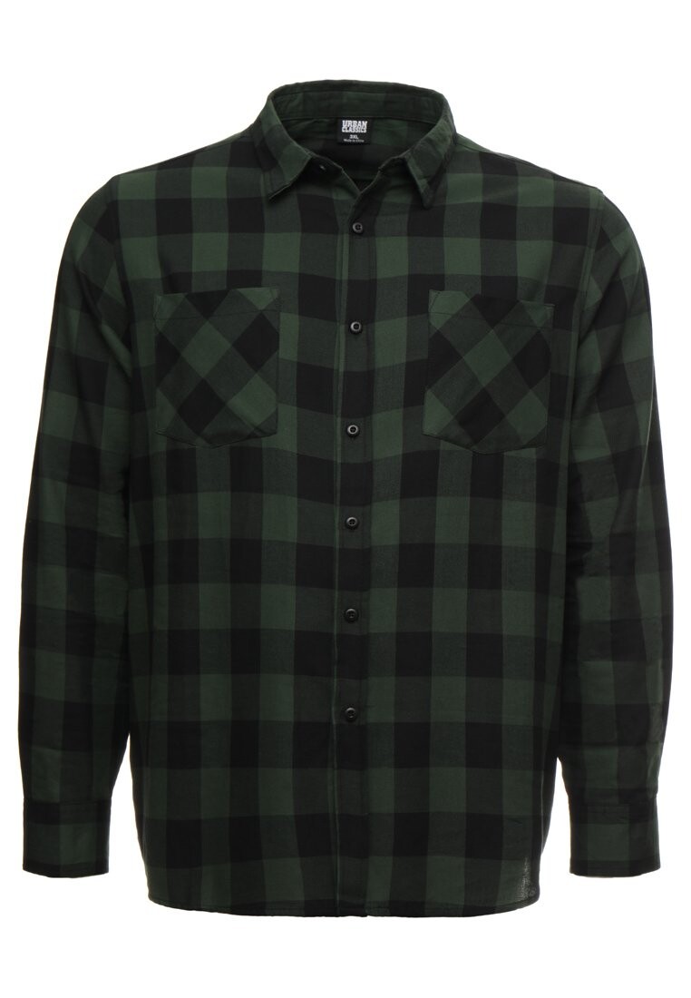 

Рубашка Checked Urban Classics, черный/лесной