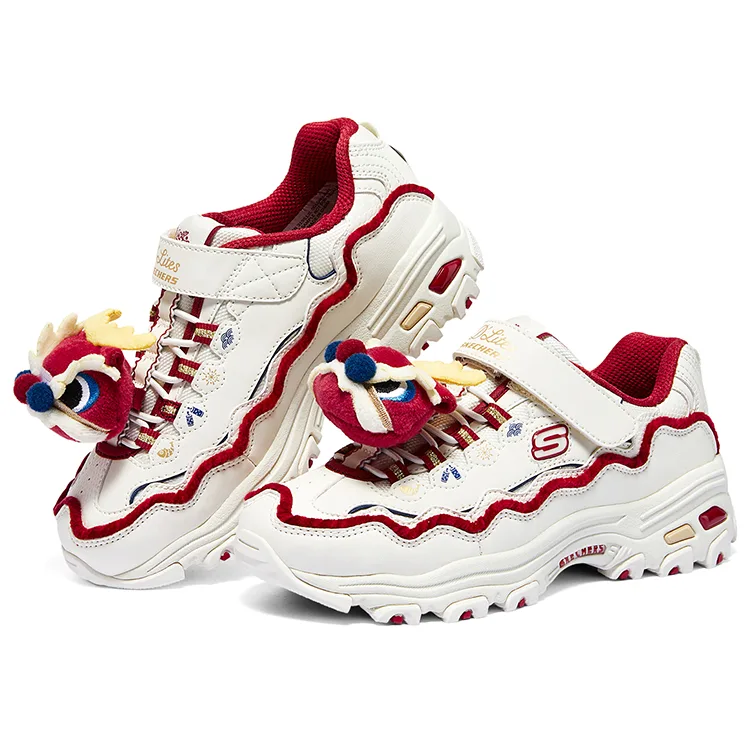 Skechers Низкие повседневные кроссовки для подростков с амортизацией и износостойкостью white red — фото 4