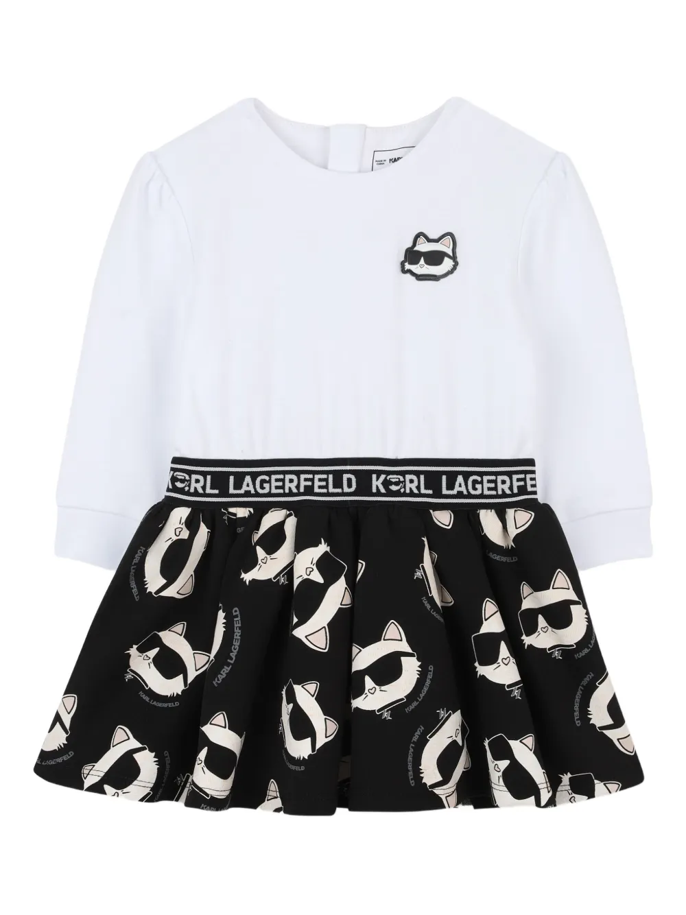 

Декорированное платье KARL LAGERFELD KIDS, белый