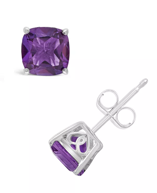 

Серьги-Гвоздики с драгоценными камнями из стерлингового серебра Macy'S, amethyst