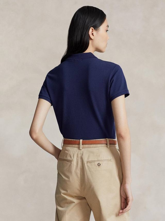 Polo Julie Slim Fit хлопковая поло с короткими рукавами Ralph Lauren, Navy — фото 3