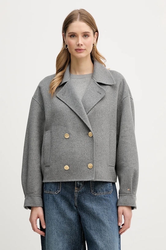 Пальто из шерсти Tommy Hilfiger, серый