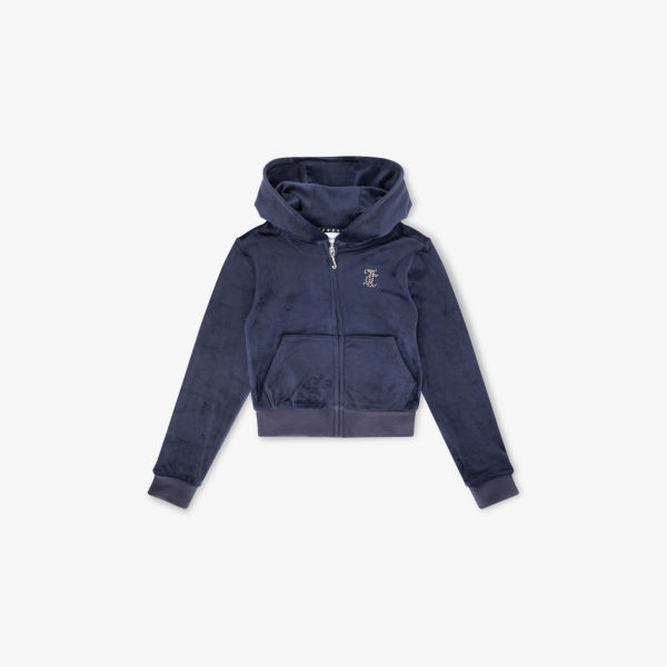 

Худи Juicy Couture с молнией и стразами 7-16 лет, темно-синий