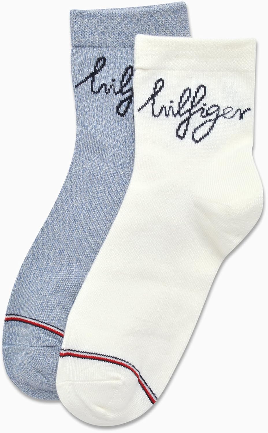 Женские носки Tommy Hilfiger Crew Socks - 2 пары повседневных мини-носков длиной до середины голени с влагоотводящими свойствами для женщин (размеры: 4-10), Off White Assorted — фото 4