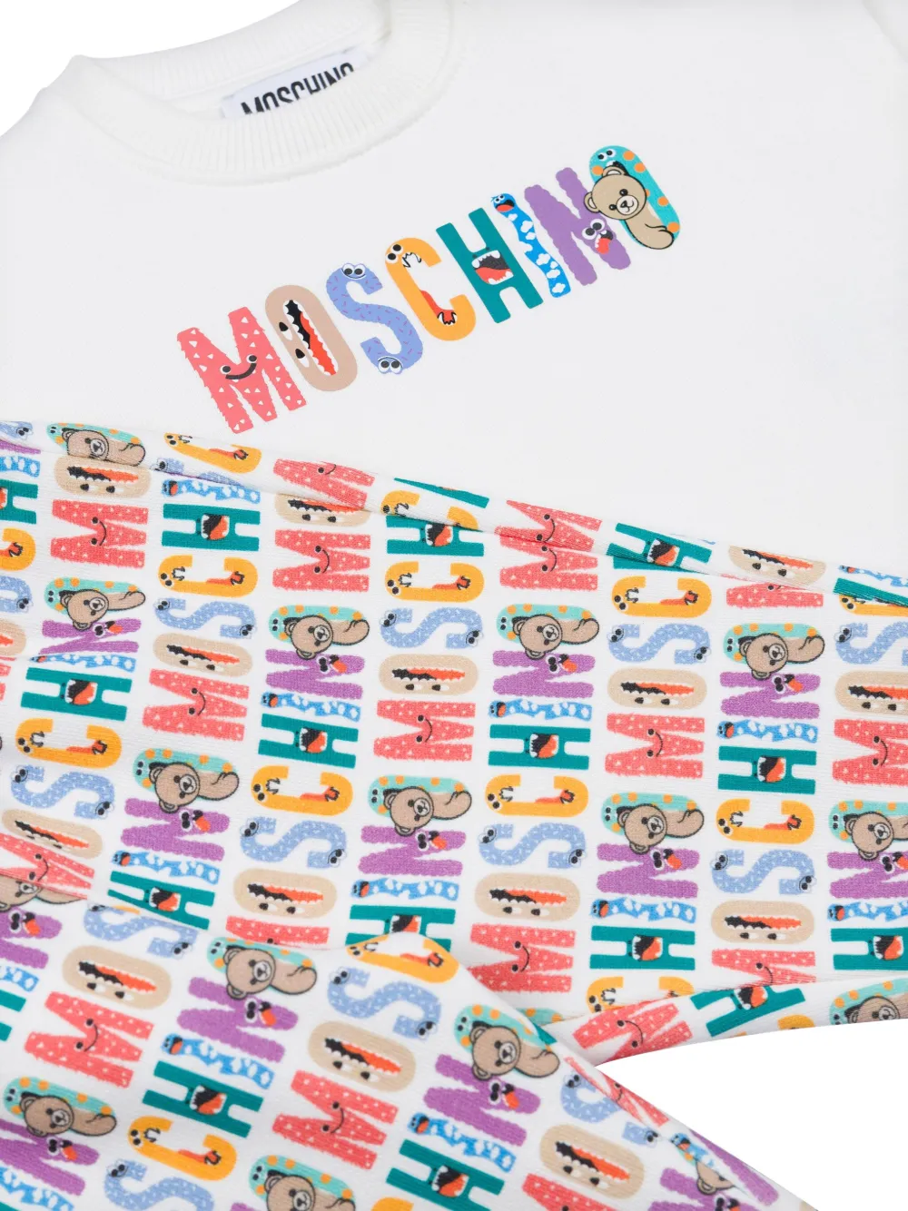 Спортивный костюм с логотипом Moschino Kids, белый — фото 3