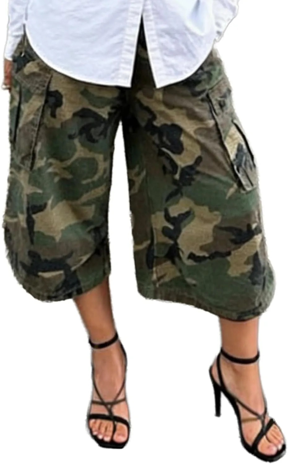 

Женские багги карго джинсы Camo Army Fatigue с широкими штанинами