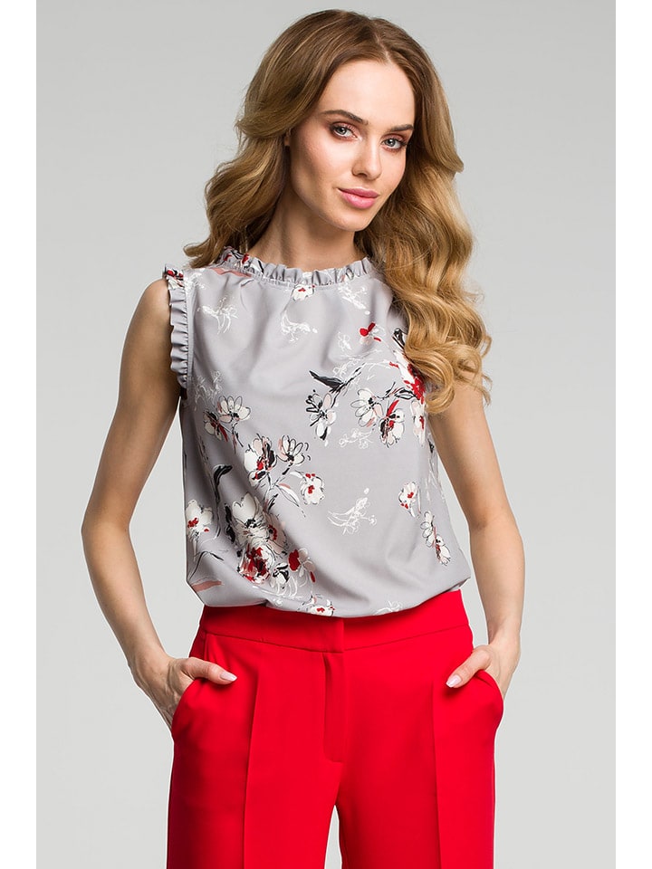 

Made of emotion Блузка светло-серого/белого цвета