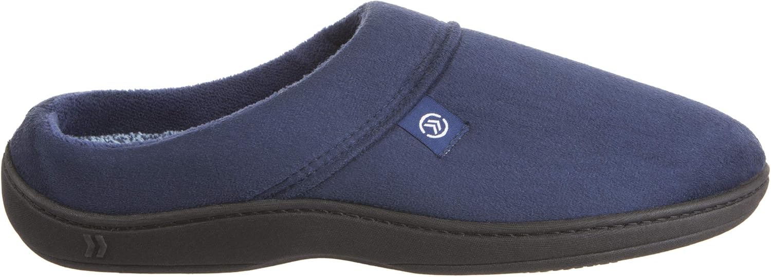 

Мужские шлепанцы Isotoner с открытой пяткой, мемори-пеной и подошвой для дома и улицы, темно-синий