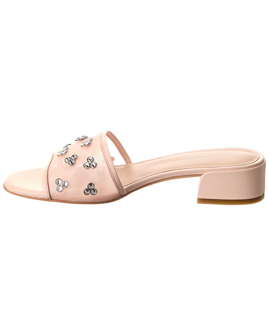 Stuart Weitzman Tammy Xtal Block Mesh & Leather Sandal, розовый — фото 2