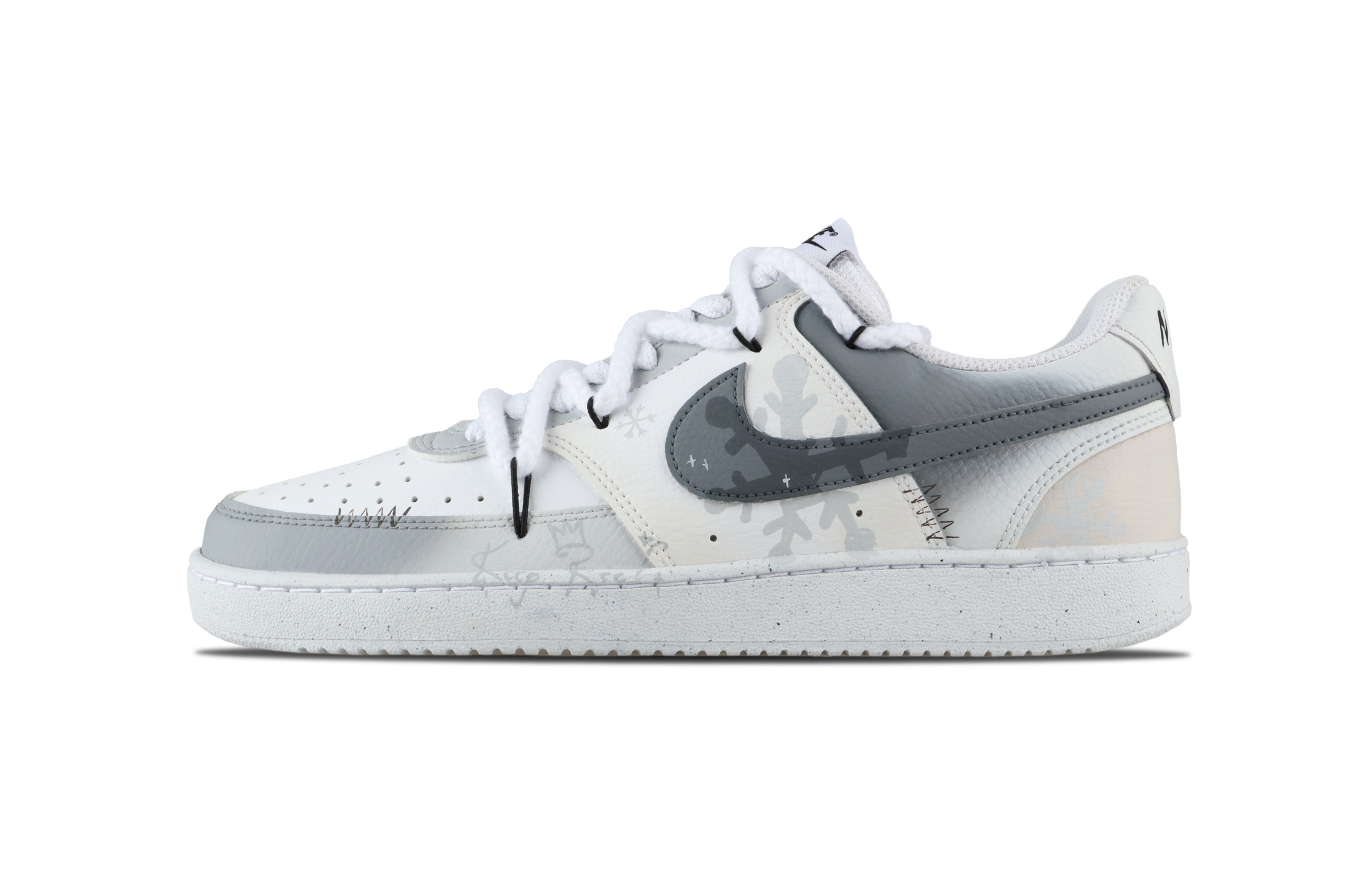 

Кроссовки Court Vision 1 Snowfall In The Sky, износостойкие, низкие, для скейтбординга, светло-серые, мужские Nike, Light Gray