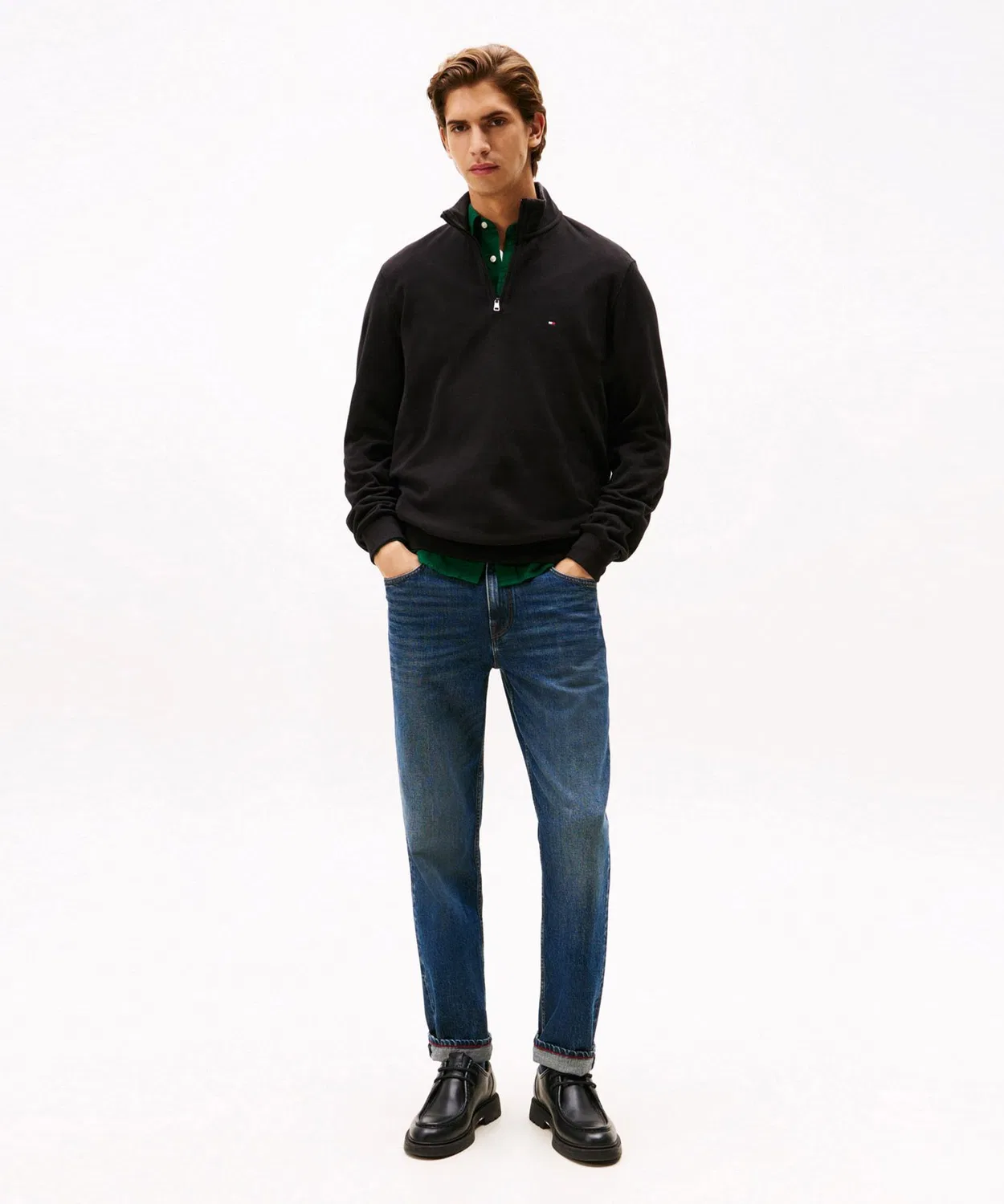 Свитшот с 1/4 молнией Tommy Hilfiger, зелёный — фото 3