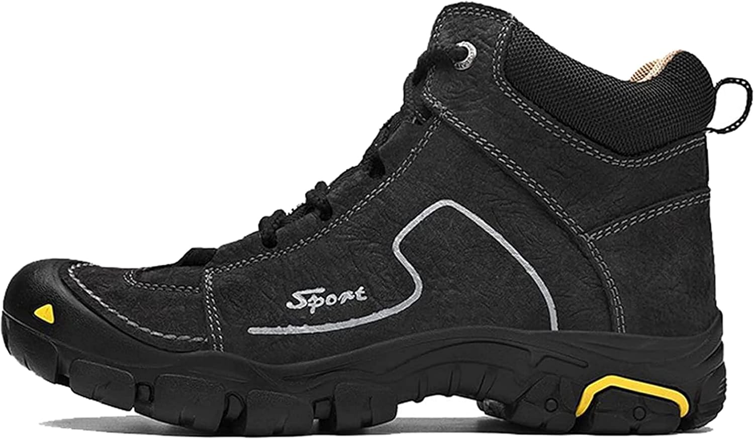 

Мужские спортивные обувь Yiozoi для улицы, короткие альпинистские ботинки, высокие теплые ботинки для прогулок на шнуровке, мужские повседневные ботинки до щиколотки, черный