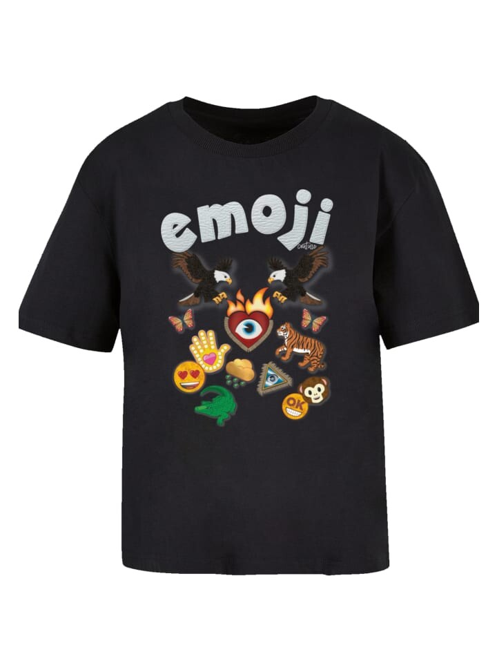 

Футболка F4NT4STIC Ladies Everyday Tee emoji couture logo with icons, черный