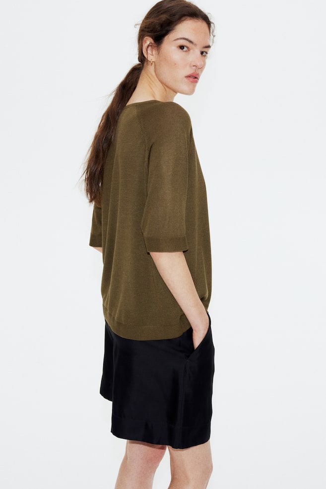 

Вязаная футболка H&M, зеленый