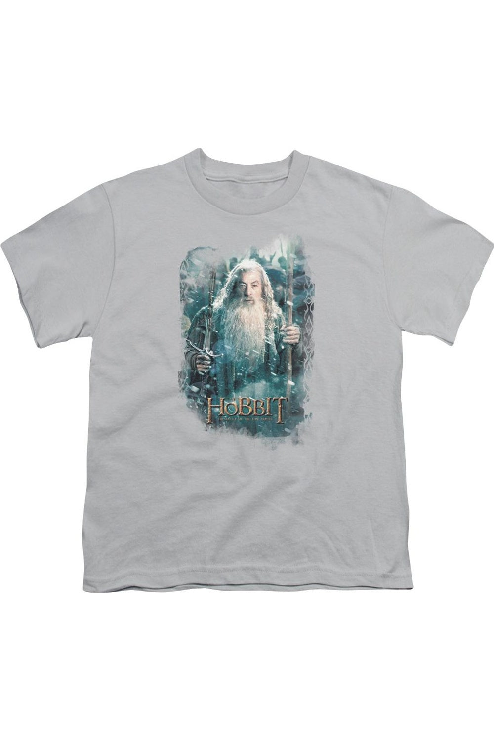 

Футболка с коротким рукавом для детей "Войско Гэндальфа" из "Хоббита" Gildan, серебряный