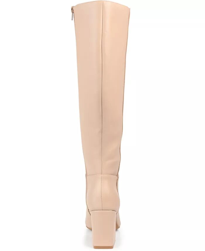 Женские высокие сапоги Landree Wide Calf Journee Collection, коричневый/бежевый — фото 3
