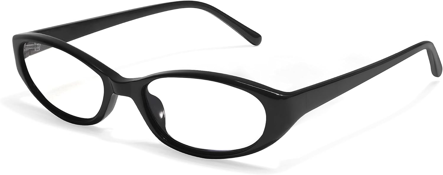 

Ретро овальные солнцезащитные очки для женщин 2026 года, стильные очки-«кошачий глаз» в стиле 90-х, легкие солнцезащитные очки GUVIVI, Black Frame - Blue Light Block Lens