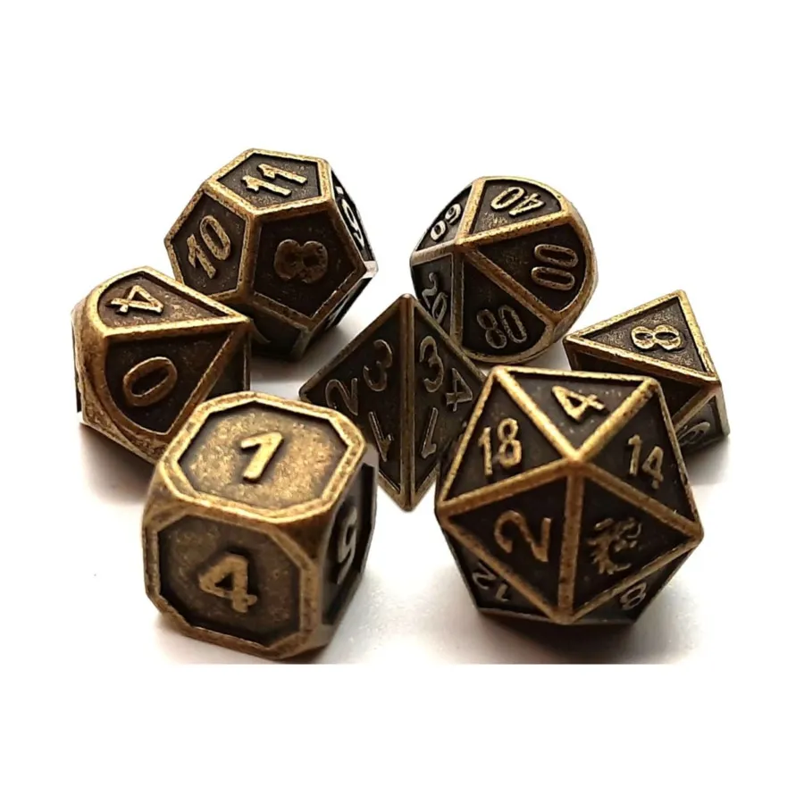 

Поли-набор - Древнее золото (7), Metal Dice - Dwarven Forged