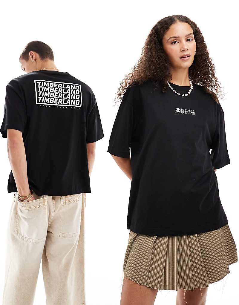 

Timberland — черная футболка oversize с повторяющимся логотипом — эксклюзивно на ASOS