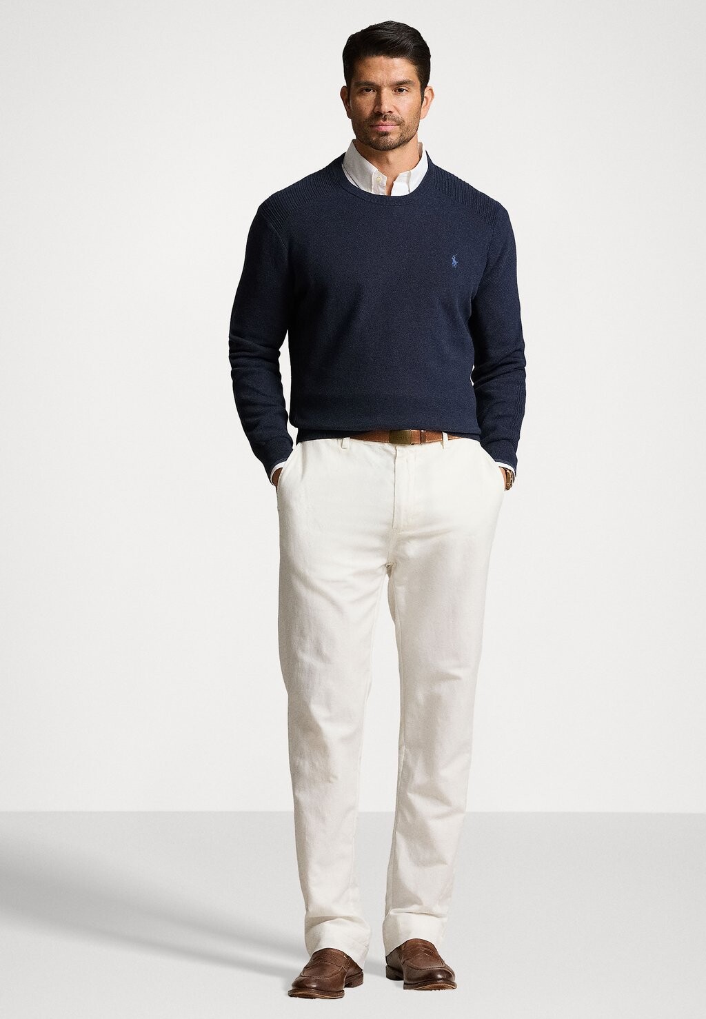 

Джемпер COTTON SEED STITCHED CREWNECK JUMPER Polo Ralph Lauren Big & Tall, темно-синий