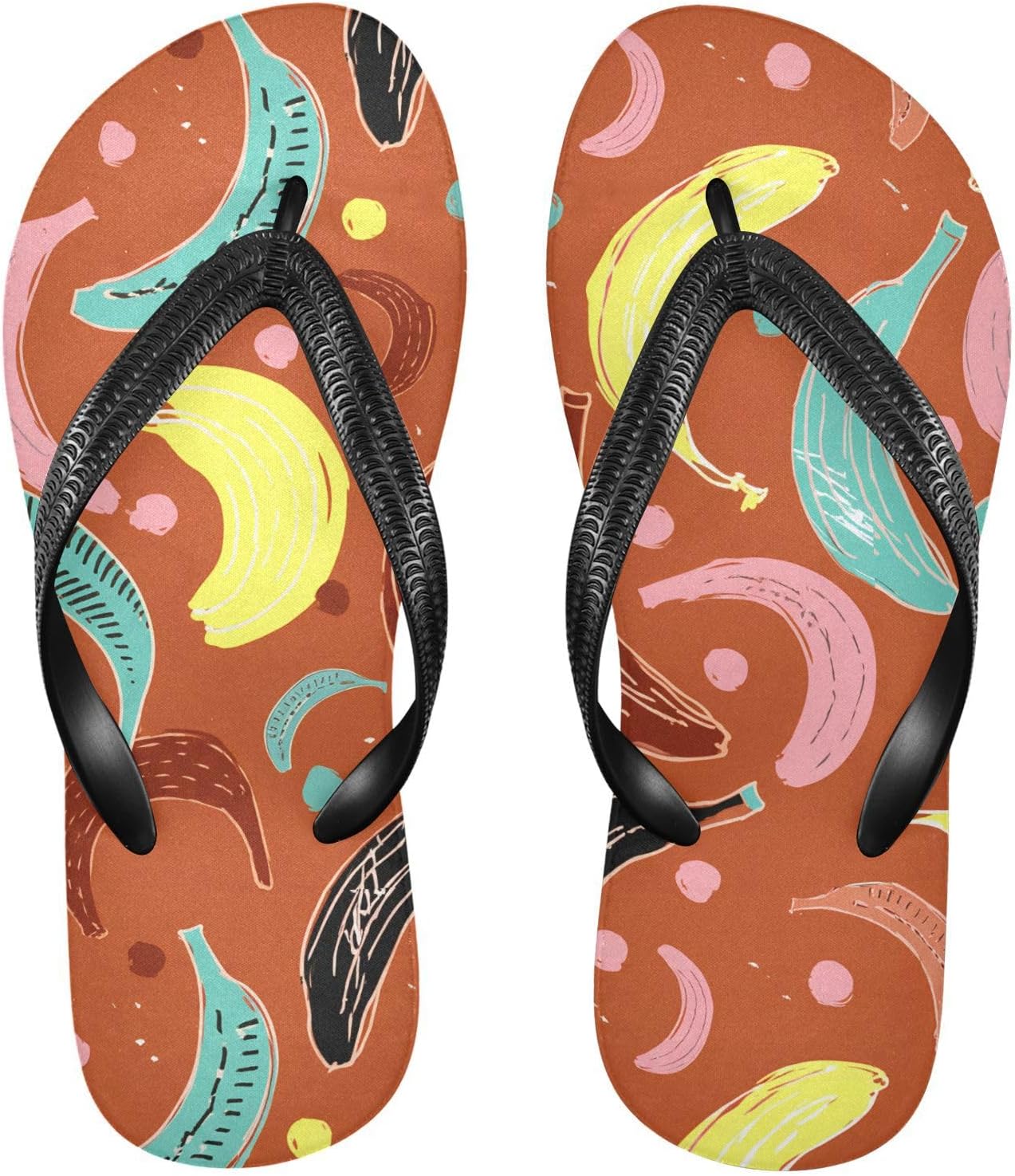 

Цветные банановые фруктовые шлепанцы для пляжа, душа, резиновые шлепанцы с противоскользящей подошвой, летние тапочки, обувь для мужчин и женщин Sinestour, Colorful Bananas Fruit