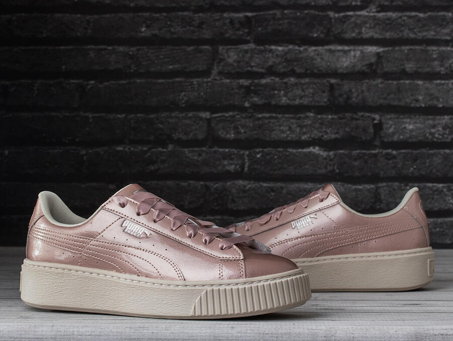 Детские универсальные ботинки Puma Basket Platform Metal — фото 2