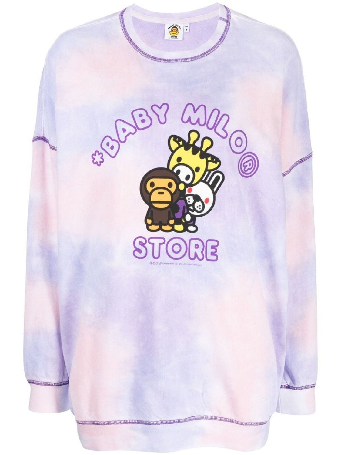 

Толстовка с принтом тай-дай и логотипом *BABY MILO STORE BY *A BATHING APE, фиолетовый