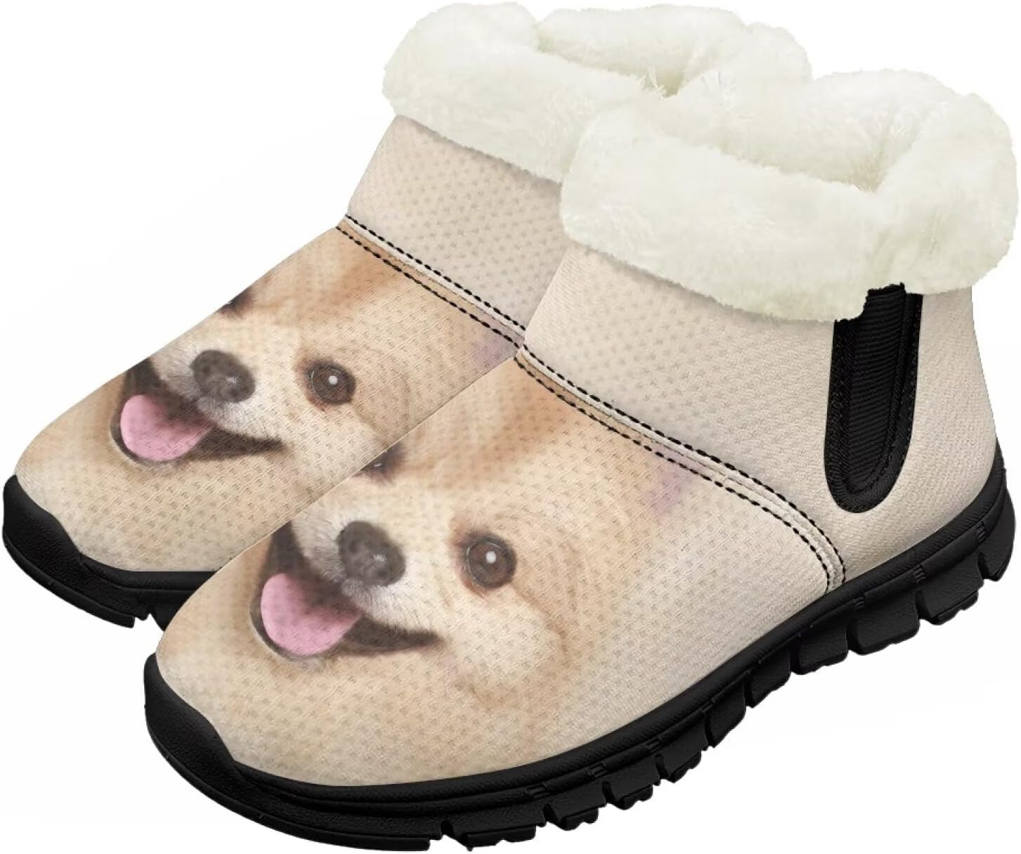 

Детские зимние ботинки для девочек и мальчиков, утепленные, с меховой подкладкой, водонепроницаемые, легкие, противоскользящие Chririnla, Cute Pyg