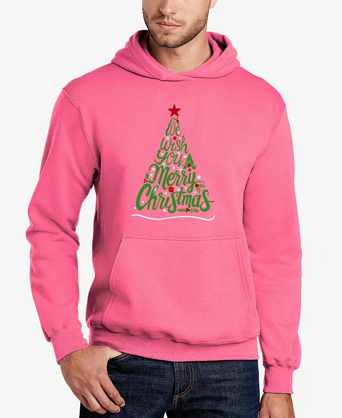 

Мужская толстовка с капюшоном "We Wish You A Merry Christmas" с принтом LA Pop Art, розовый