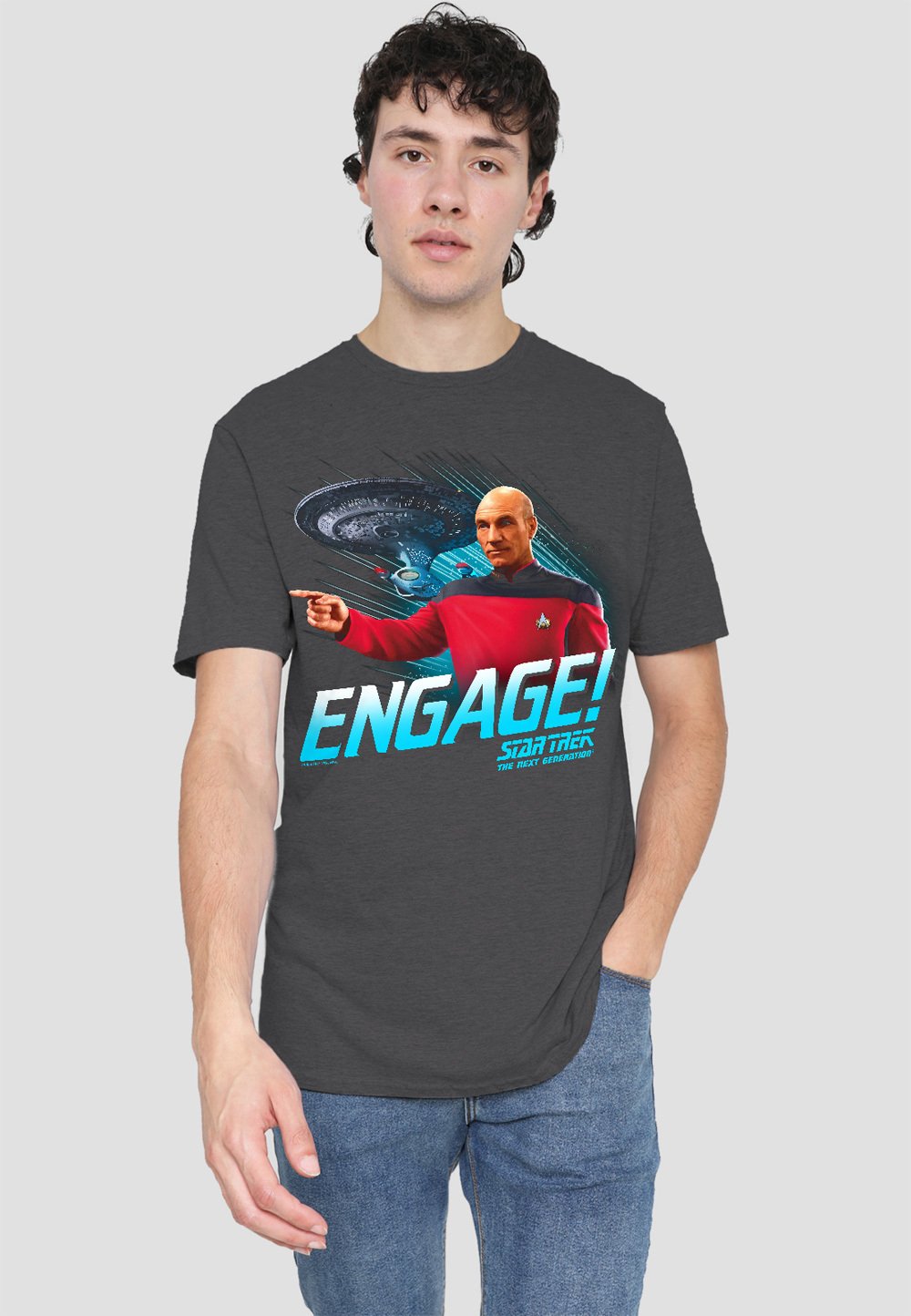 

Футболка с принтом STAR TREK ENGAGE Cotton Soul, антрацит