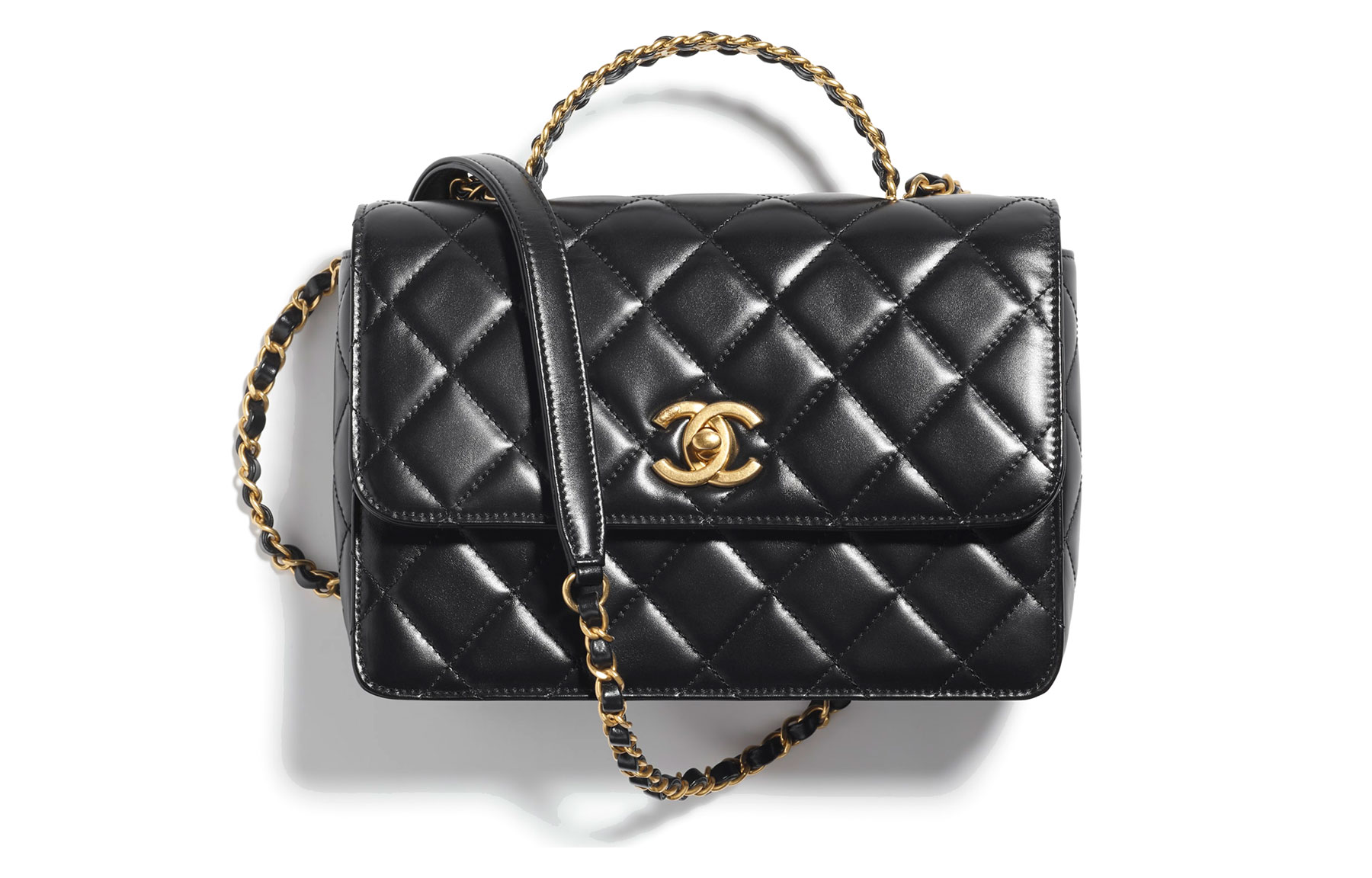 Яркая кожаная сумка через плечо, кроссбоди, дамская сумка Trumpets черный CHANEL — фото 2