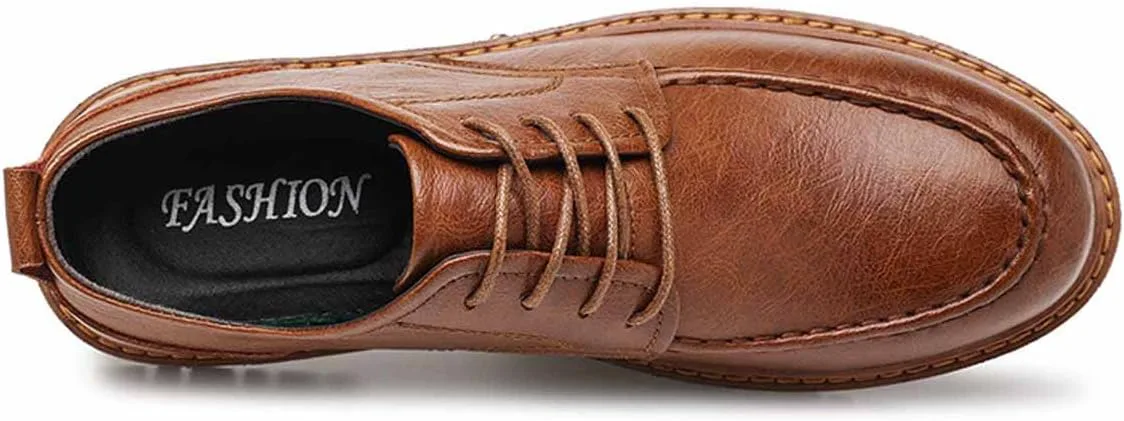 

Деловые оксфорды для мужчин, кожаные туфли с круглым носком на шнуровке, низкие кожаные туфли, бизнес-обувь MSYINGL, коричневый