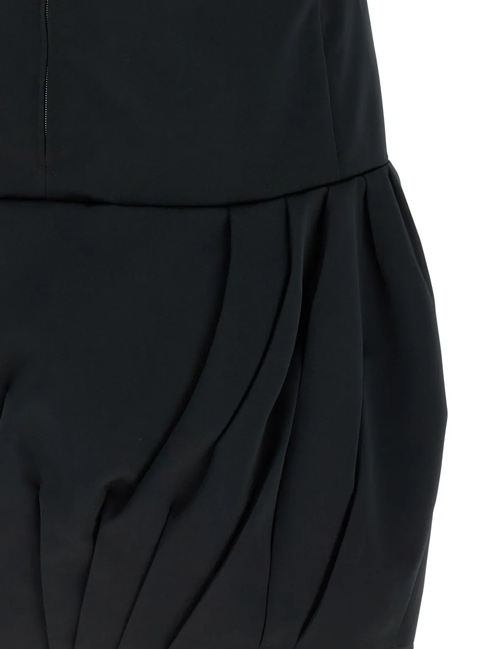 Мини-платье с юбкой-баллоном и V-образным вырезом JIL SANDER, черный — фото 4